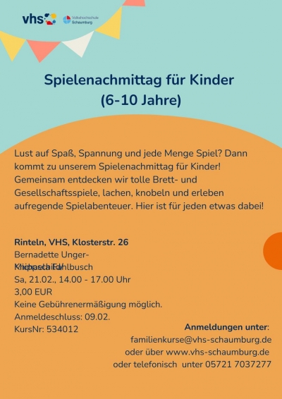 Spielenachmittag für Kinder