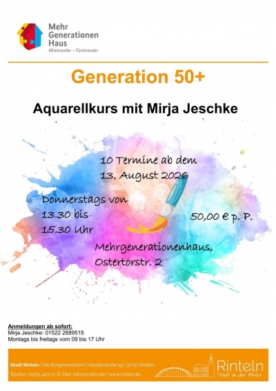 Aquarellkurs für die "Generation 50+" 