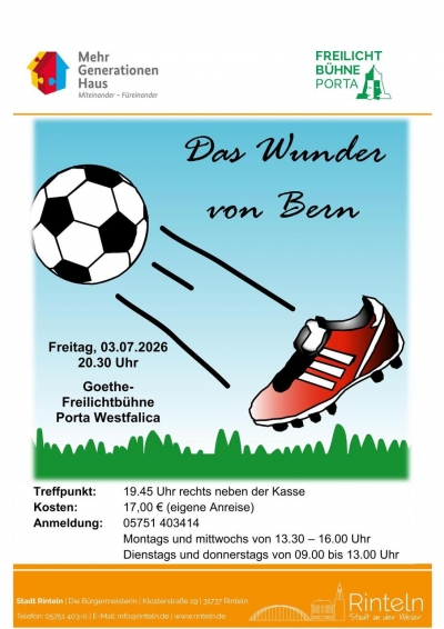 „Das Wunder von Bern“ auf der Goethe-Freilichtbühne Porta Westfalica