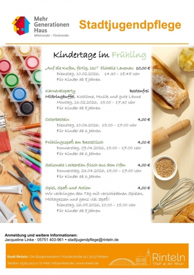 „Kindertage“ mit der Stadtjugendpflege