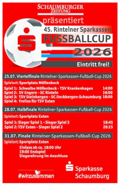 45. Rintelner Sparkassen FUSSBALLCUP 2026