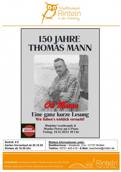 Rintelner Lesefreunde - 150 Jahre Thomas Mann