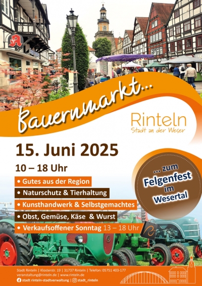 Rintelner Bauernmarkt zum Felgenfest im Wesertal
