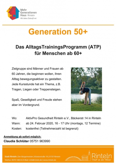 Das AlltagsTrainingsProgramm für Menschen ab 60+